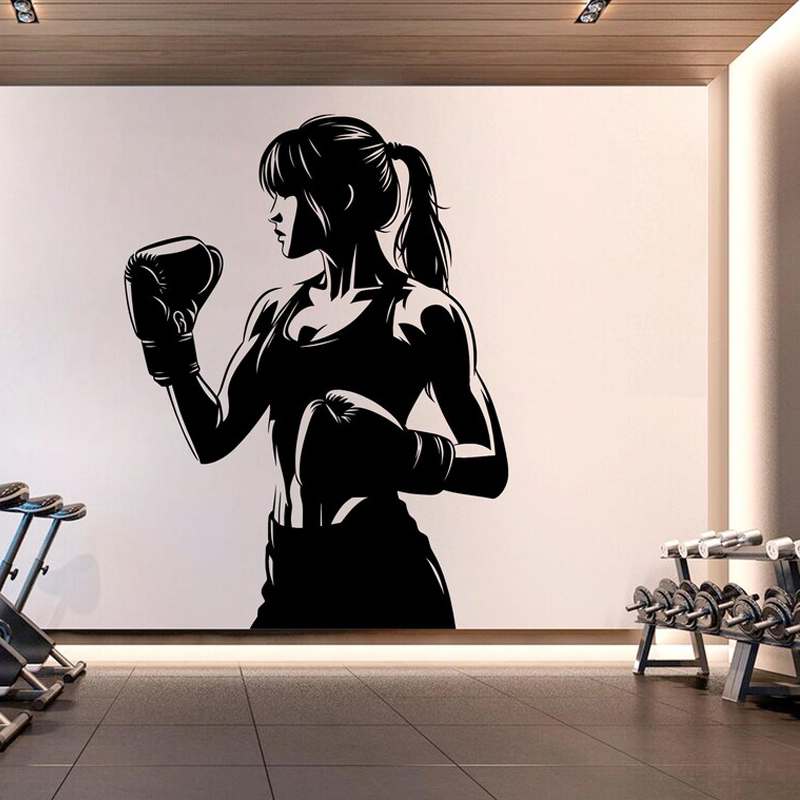 Crossfit G - Boxing Girl Gym Wall Decal Girl