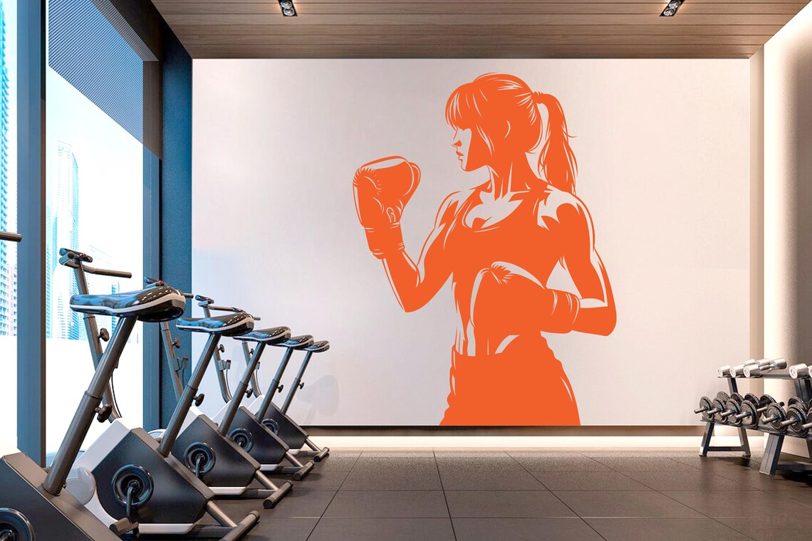 Boxing Girl Gym Wall Decal Gir - đánh giá và giá Crossfit G
